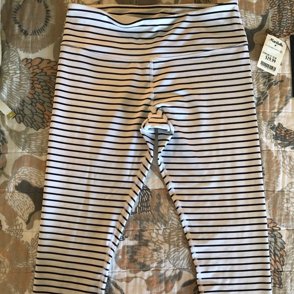 Navy/white striped capris